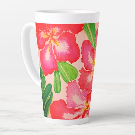 Waterverf woestijnRoos Latte Mok (Linkerhoek)