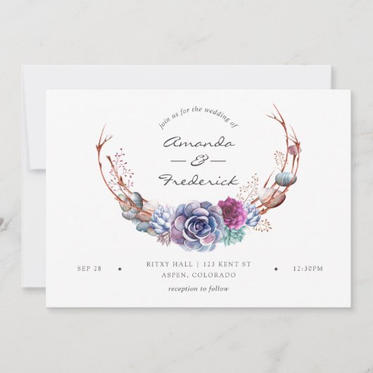 Waterverf Woestijnsprinkhanen bruiloft Kaart (Voorkant)