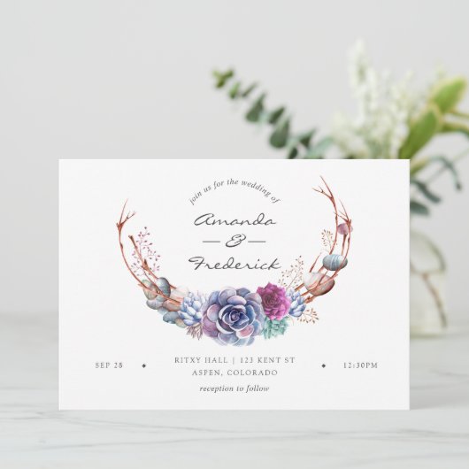 Waterverf Woestijnsprinkhanen bruiloft Kaart (Staand voorkant)