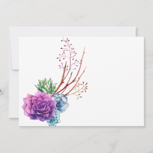 Waterverf Woestijnsprinkhanen bruiloft Kaart (Achterkant)