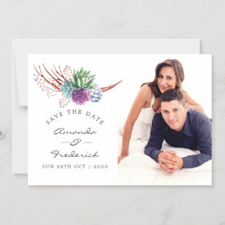 Waterverf Woestijnsprinkhanen bruiloft Opslaan Dat Magnetische Uitnodiging