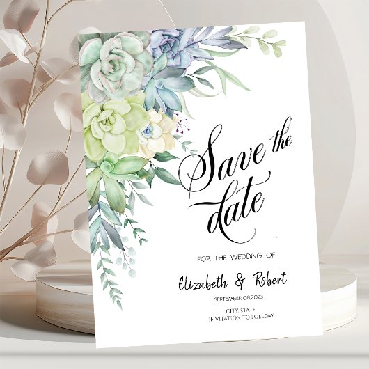 Waterverf Woestijnsucculenten Stippen Bewaar de Da Save The Date