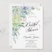 Waterverf Woestijnsucculenten Stippen Bruidsdouche Kaart (Voorkant)