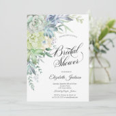 Waterverf Woestijnsucculenten Stippen Bruidsdouche Kaart (Staand voorkant)