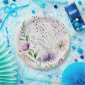 Waterverf wolbloem papieren bordje (Feest)