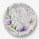 Waterverf wolbloem papieren bordje (Voorkant)