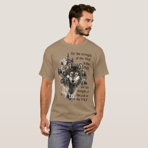 Waterverf Wolf Animal Family Pack Citaat T-shirt