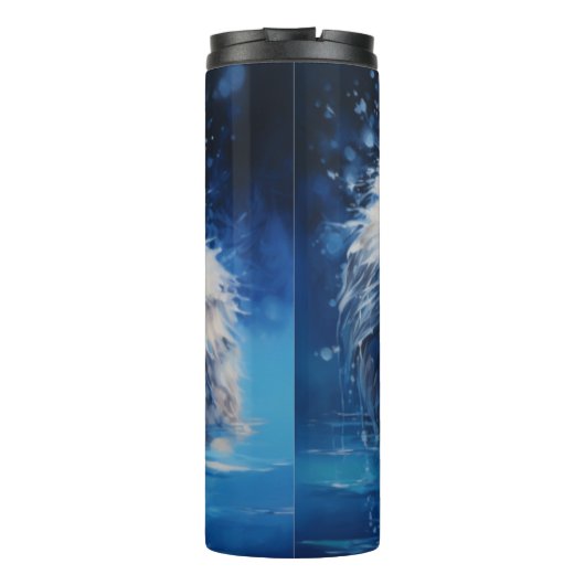 Waterverf Wolf Animal Thermosbeker (Achterkant)