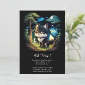 Waterverf Wolf Baby shower Uitnodiging (Staand voorkant)