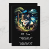 Waterverf Wolf Baby shower Uitnodiging (Voorkant / Achterkant)