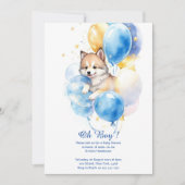 Waterverf Wolf Baby shower Uitnodiging (Voorkant)