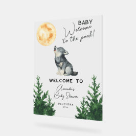 Waterverf Wolf Baby shower Welkom Acryl Bord