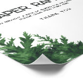 waterverf Wolf babyshower luier raffle Poster (Hoek)