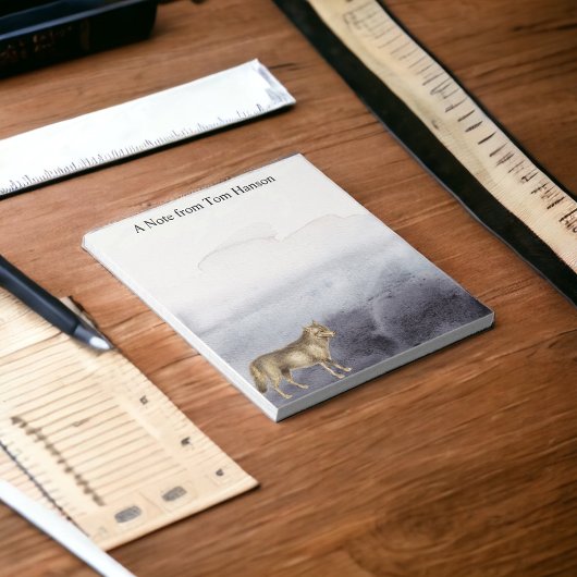 Waterverf Wolf Blue Clouds - Gepersonaliseerd Notitieblok