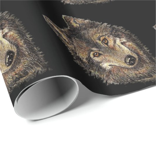 Waterverf wolf cadeaupapier (Rol Hoek)