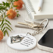 Waterverf Wolf Code Quote, Wolven Dier Sleutelhang Sleutelhanger (Voorkant Rechts)