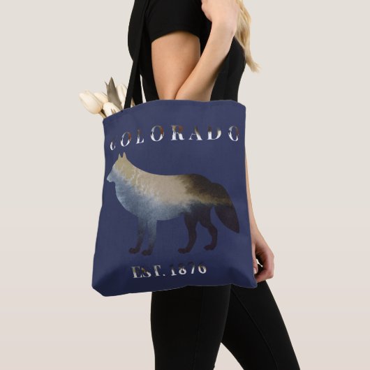 Waterverf Wolf Colorado 1876 Tote Bag (Dichtbij)