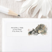 Waterverf Wolf & Cub Animal Art Etiket (Insitu)