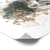 Waterverf Wolf & Cub Animal Art Poster (Hoek)