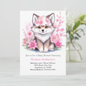 Waterverf Wolf Cub Oasis Baby shower Kaart (Staand voorkant)