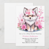 Waterverf Wolf Cub Oasis Baby shower Kaart (Voorkant / Achterkant)