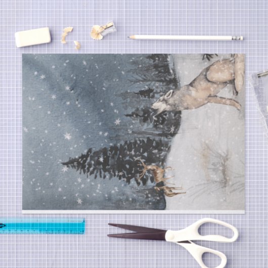 Waterverf Wolf Deer Tissuepapier (Craft)