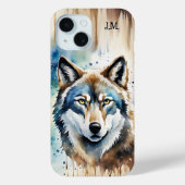 Waterverf Wolf Dierenvriend Case-Mate iPhone Case (Achterkant)