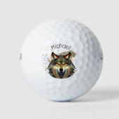 Waterverf Wolf Earths Tones Golfballen (Voorkant)