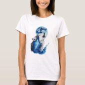 Waterverf Wolf en Maan T-shirt (Voorkant)