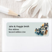 Waterverf wolf familie wolven dierlijke kunst etiket (Insitu)