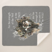 Waterverf Wolf Family Pack Citaat Inspirerend Sherpa Deken (Voorkant (horizontaal))