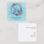 Waterverf Wolf Howling in een Boho stijl kransbus Vierkante Visitekaartje (Voorkant / Achterkant)