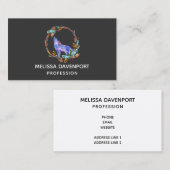 Waterverf Wolf Howling in een Boho stijl kransbus Visitekaartje (Voorkant / Achterkant)