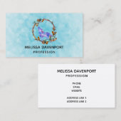 Waterverf Wolf Howling in een Boho stijl kransbus Visitekaartje (Voorkant / Achterkant)