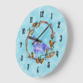 Waterverf Wolf Howling in een Boho Style Wreater Grote Klok (Hoek)