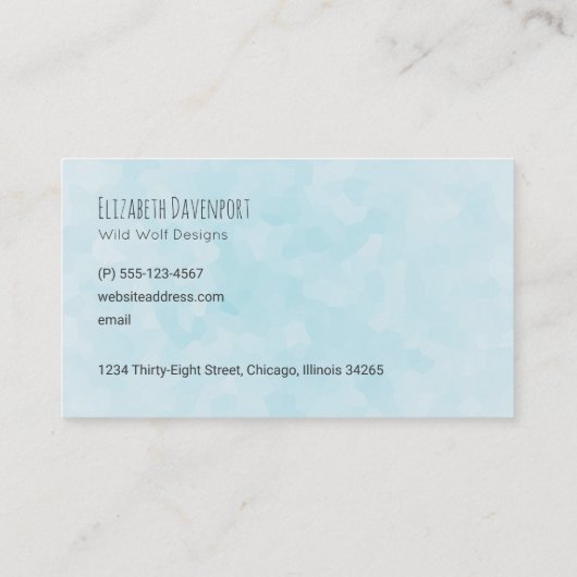 Waterverf Wolf Howling in een Boho Style Wreater Visitekaartje (Achterkant)