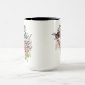 Waterverf Wolf met bloemen in Natuur Mok (Midden)