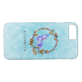 Waterverf Wolf met een Boho Style Wreath Custom Case-Mate iPhone Case (Achterkant (Horizontaal))