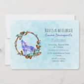 Waterverf Wolf met een Boho Style Wreath Verjaarda Kaart (Voorkant)