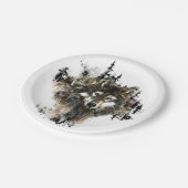 Waterverf Wolf Mountain Animal Art Papieren Bordje (Gekanteld)