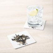 Waterverf Wolf Mountain Wilderness Animal Art Kartonnen Onderzetters (Insitu)