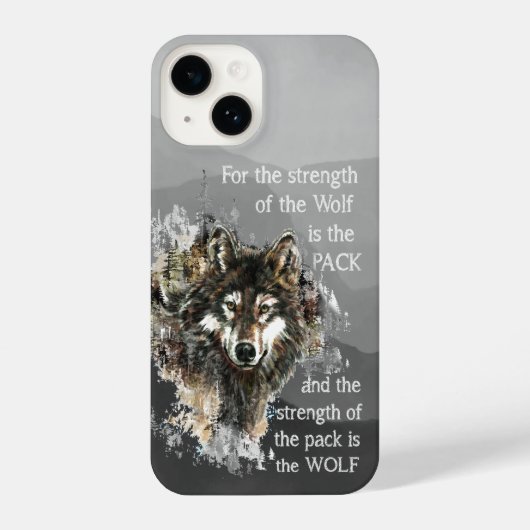 Waterverf Wolf Pack Family Quote Animal Natuur iPhone Hoesje (Achterkant)