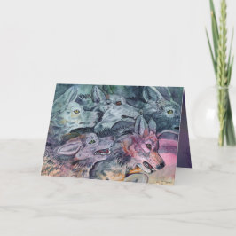 Waterverf Wolf Pack Kaart