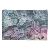 Waterverf Wolf Pack Kussensloop (Achterkant)