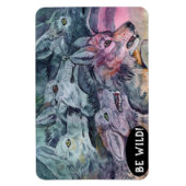 Waterverf Wolf Pack Magneet (Verticaal)