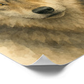 Waterverf Wolf Portret Poster (Hoek)