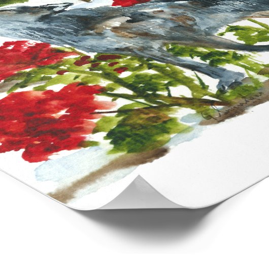 Waterverf wolf poster (Hoek)