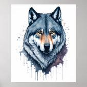 Waterverf Wolf Poster (Voorkant)