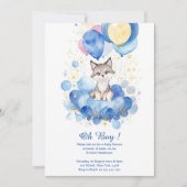 Waterverf Wolf Pup Baby shower Uitnodiging (Voorkant)