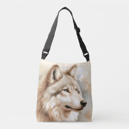 Waterverf Wolf Spirit - Mystieke dieren in het wil Crossbody Tas